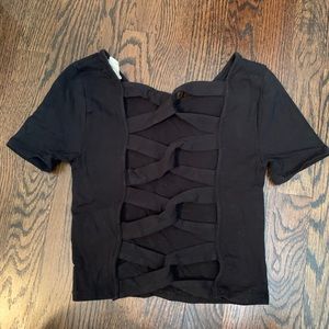 Black T-shirt with fun back!